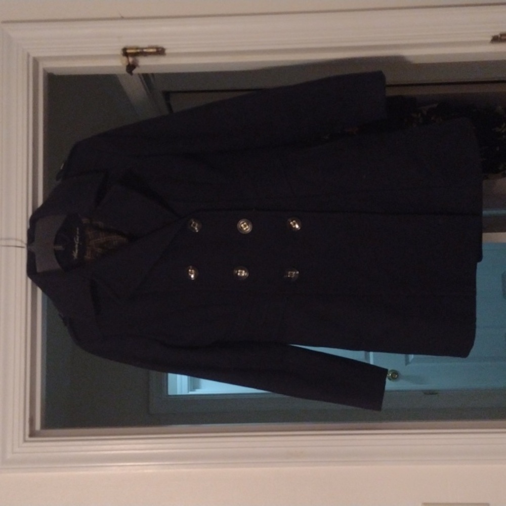 Wool blend Kenneth Cole Navy thigh length Peacoat